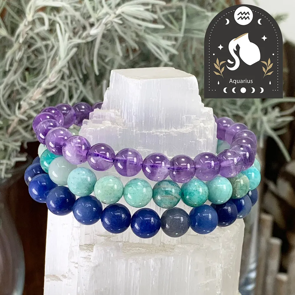 ♒ Aquarius - January 20th - February 18th Zodiac Astrology Bracelets Set