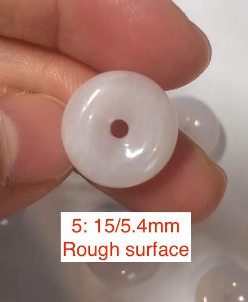 100% Natural white/purple/yellow jadeite Jade Safety Guardian Button(donut) Pendant/worry stone BF96