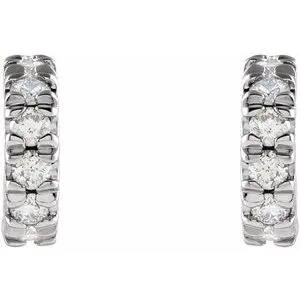 14K White Gold 1/4 CTW Lab-Grown Diamond French-Set Huggie Earrings