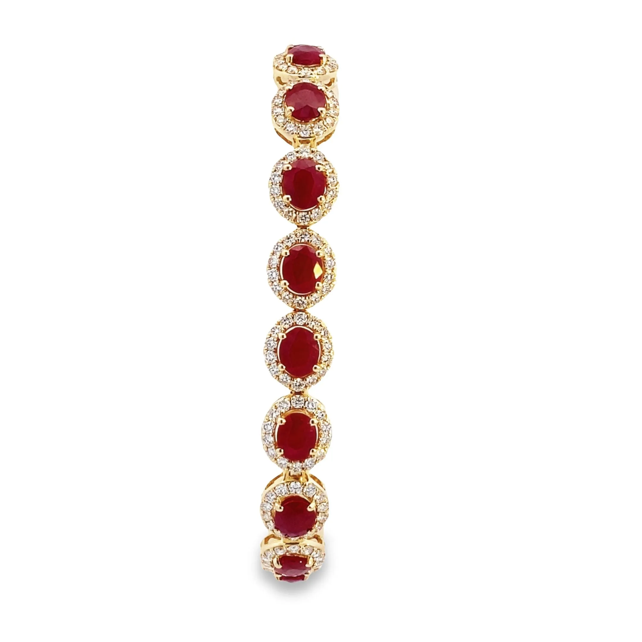 14K Yellow Gold Diamond and Ruby Bracelet