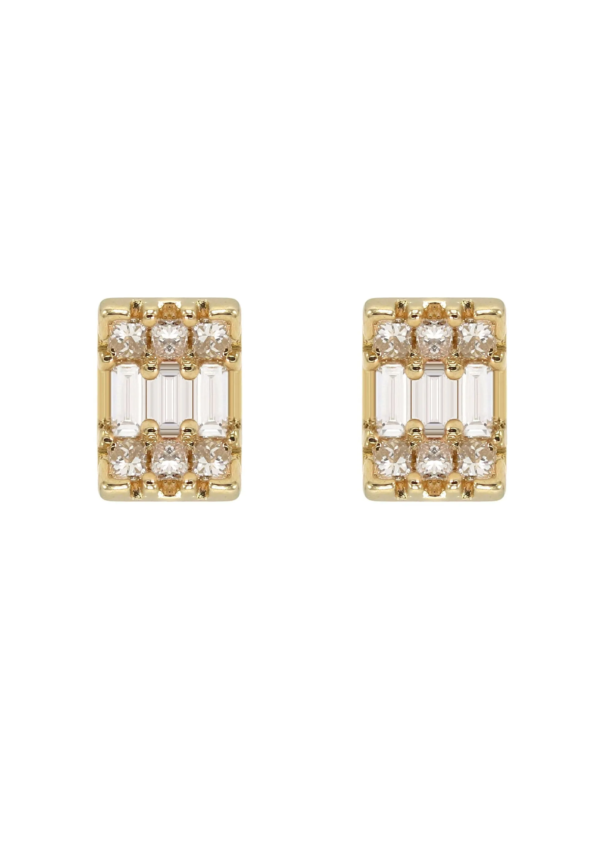 14K Yellow Gold Diamond Baguette Earrings For Men | 0.32 Carats | 1.29 Grams