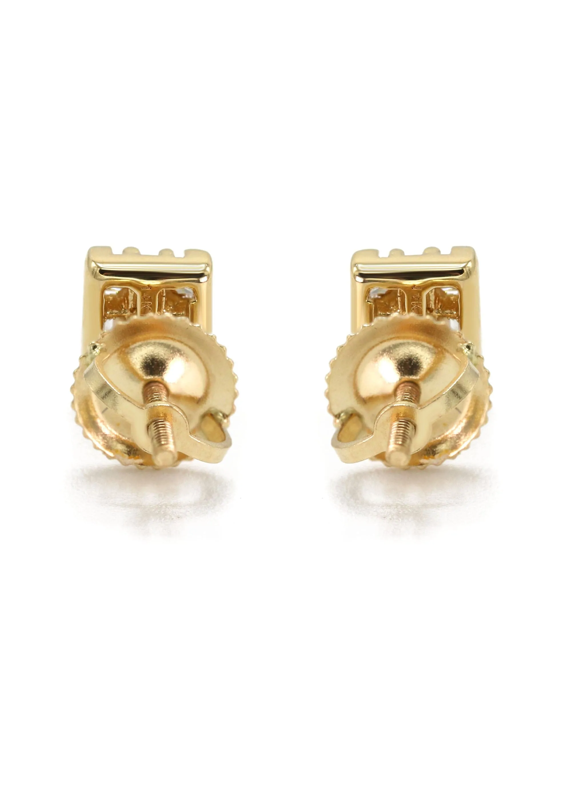 14K Yellow Gold Diamond Baguette Earrings For Men | 0.32 Carats | 1.29 Grams