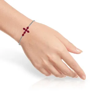 1.7 Carat 14K Solid White Gold Love Gospel Ruby Bracelet