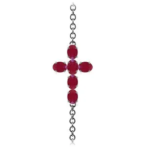 1.7 Carat 14K Solid White Gold Love Gospel Ruby Bracelet