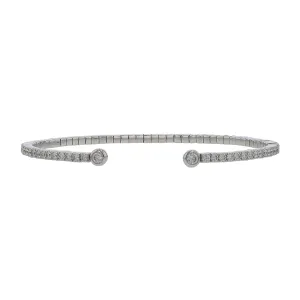 1.76Ct Diamond Flex Bangle Bracelet in 18k White Gold