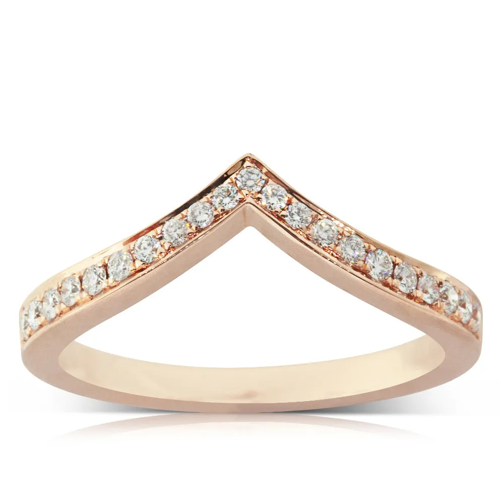 18ct Rose Gold .24ct Diamond Tiara Band