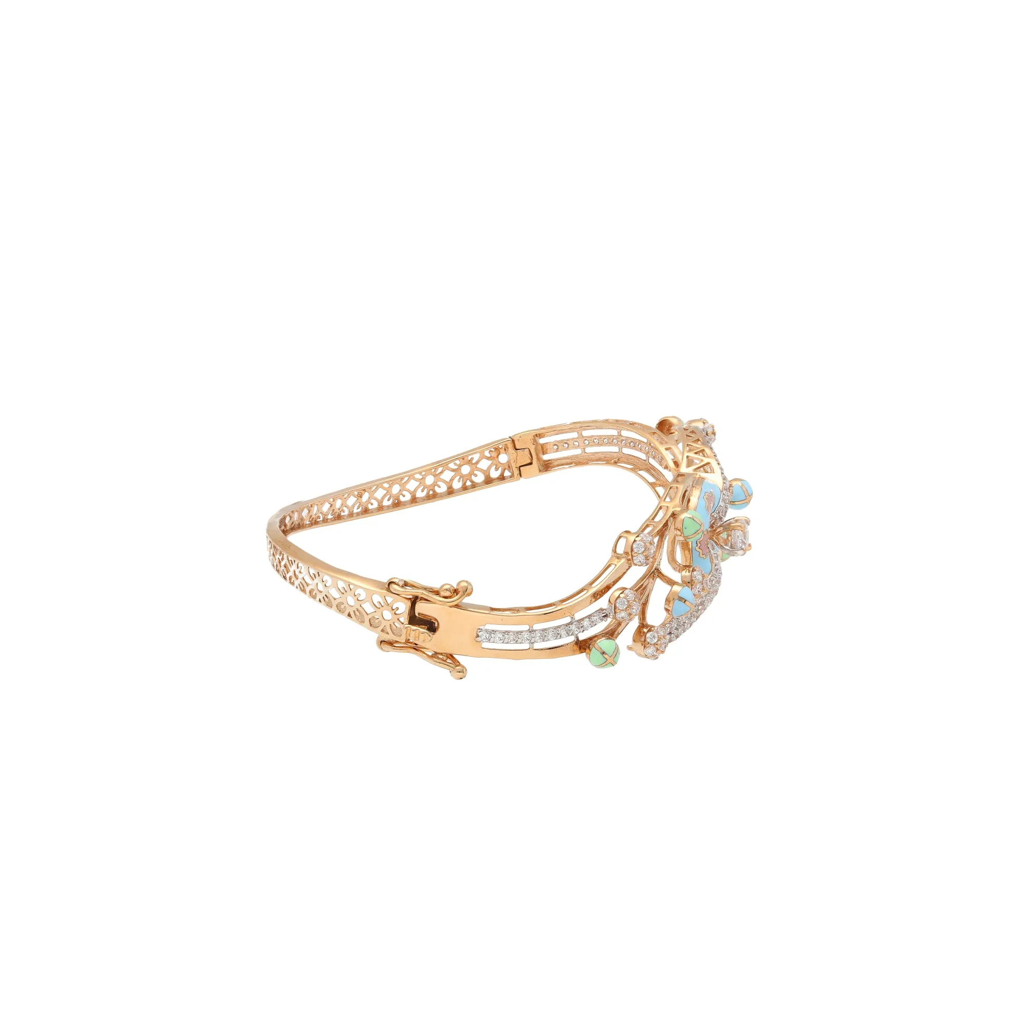 18K Rose Gold & CZ Bangle (13.7gm)