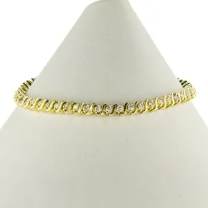 2.00ctw Diamond Accented S Link 7.25" Tennis Bracelet in 14K Yellow Gold