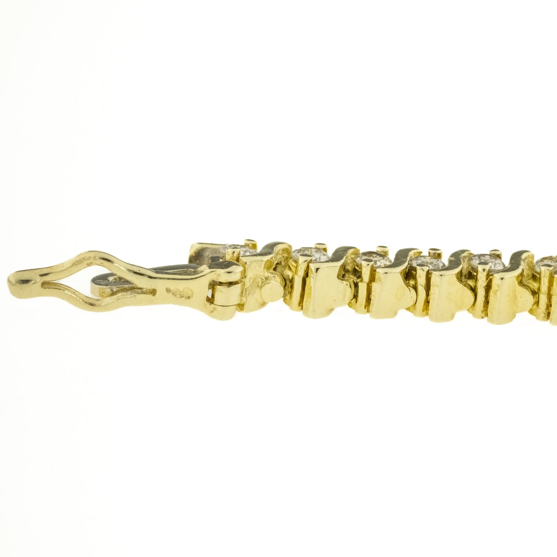 2.00ctw Diamond Accented S Link 7.25" Tennis Bracelet in 14K Yellow Gold