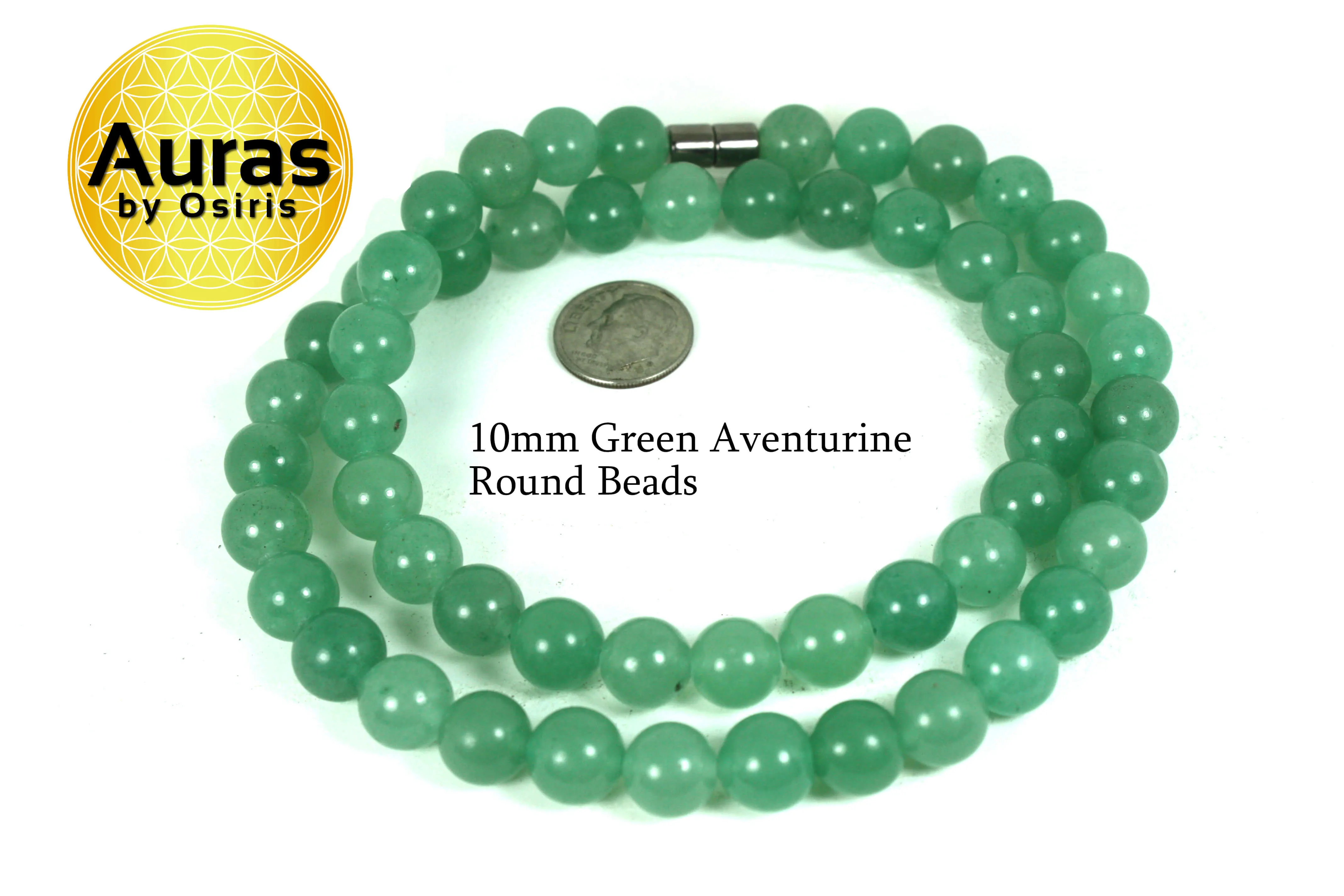 24 inch Green Jade Aventurine Cyrstal Necklace 10mm