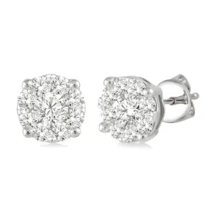 3/4ctw Diamond Cluster Stud Earrings