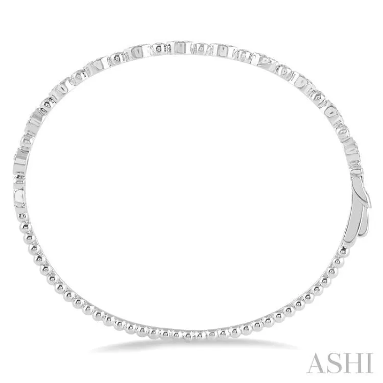 3/8 Ctw Marquise & Round Mount Stackable Diamond Bangle in 14K White Gold