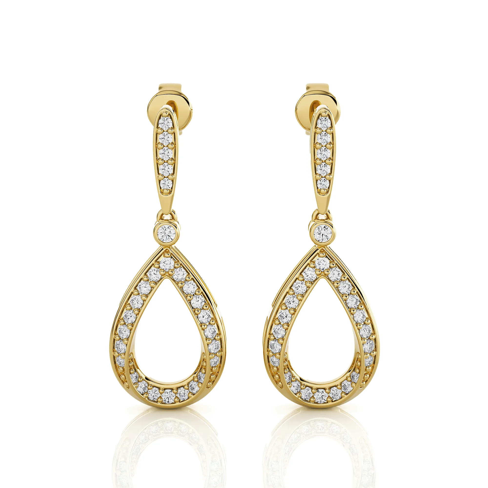 3/8 ctw Round Lab Grown Diamond Drop Earrings