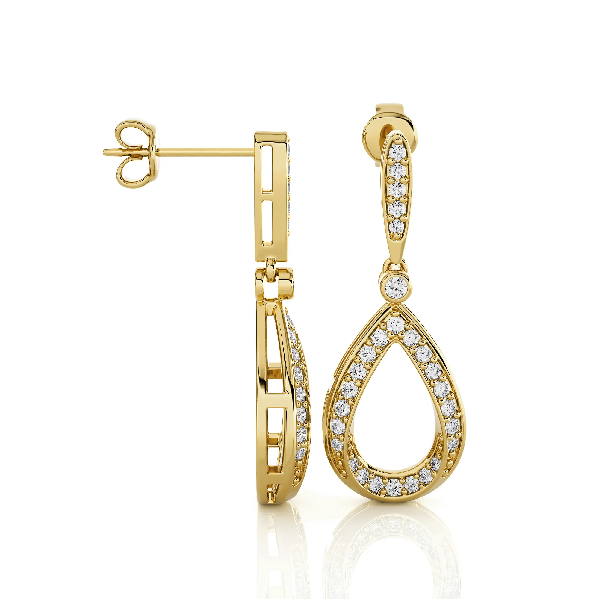 3/8 ctw Round Lab Grown Diamond Drop Earrings