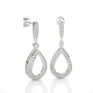 3/8 ctw Round Lab Grown Diamond Drop Earrings