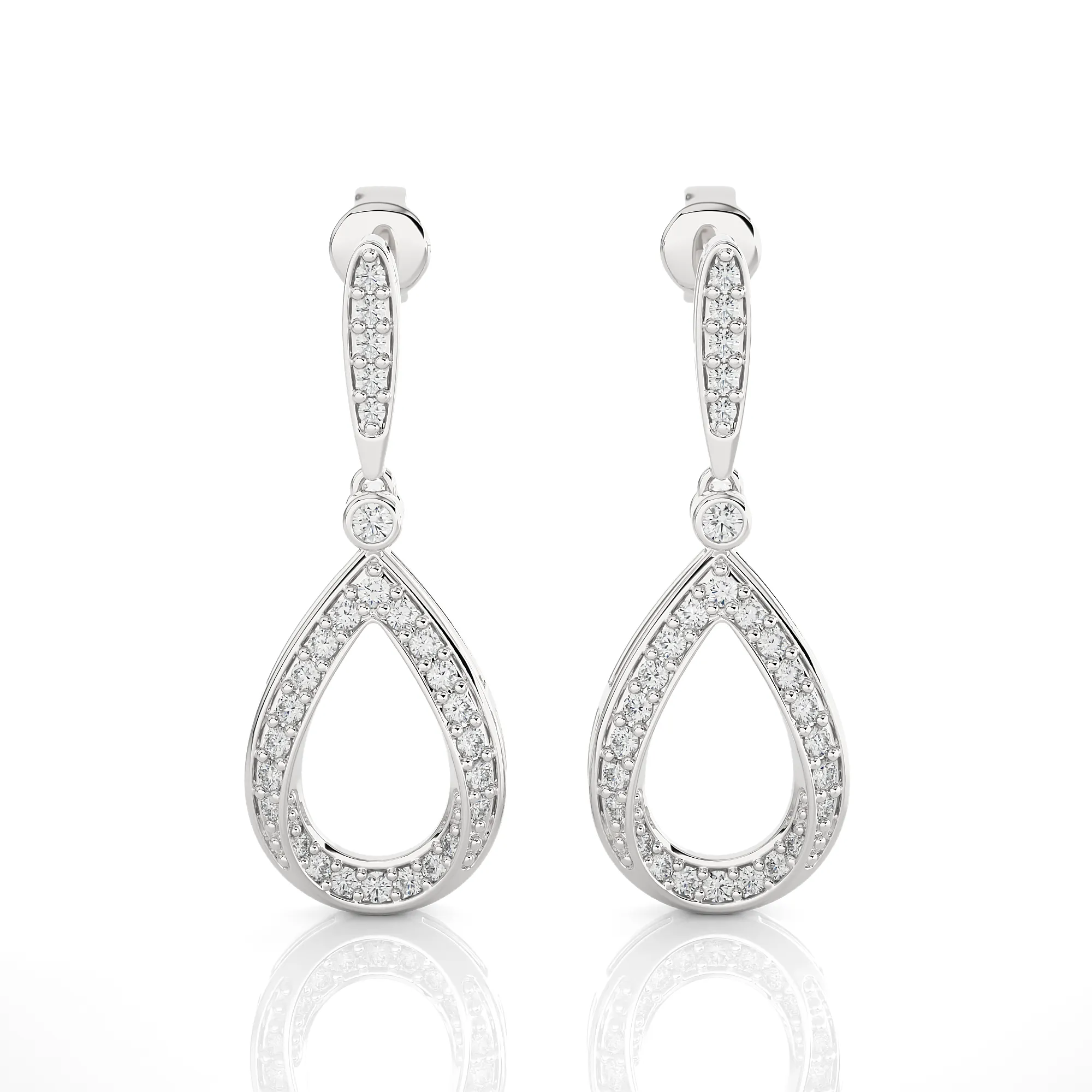 3/8 ctw Round Lab Grown Diamond Drop Earrings