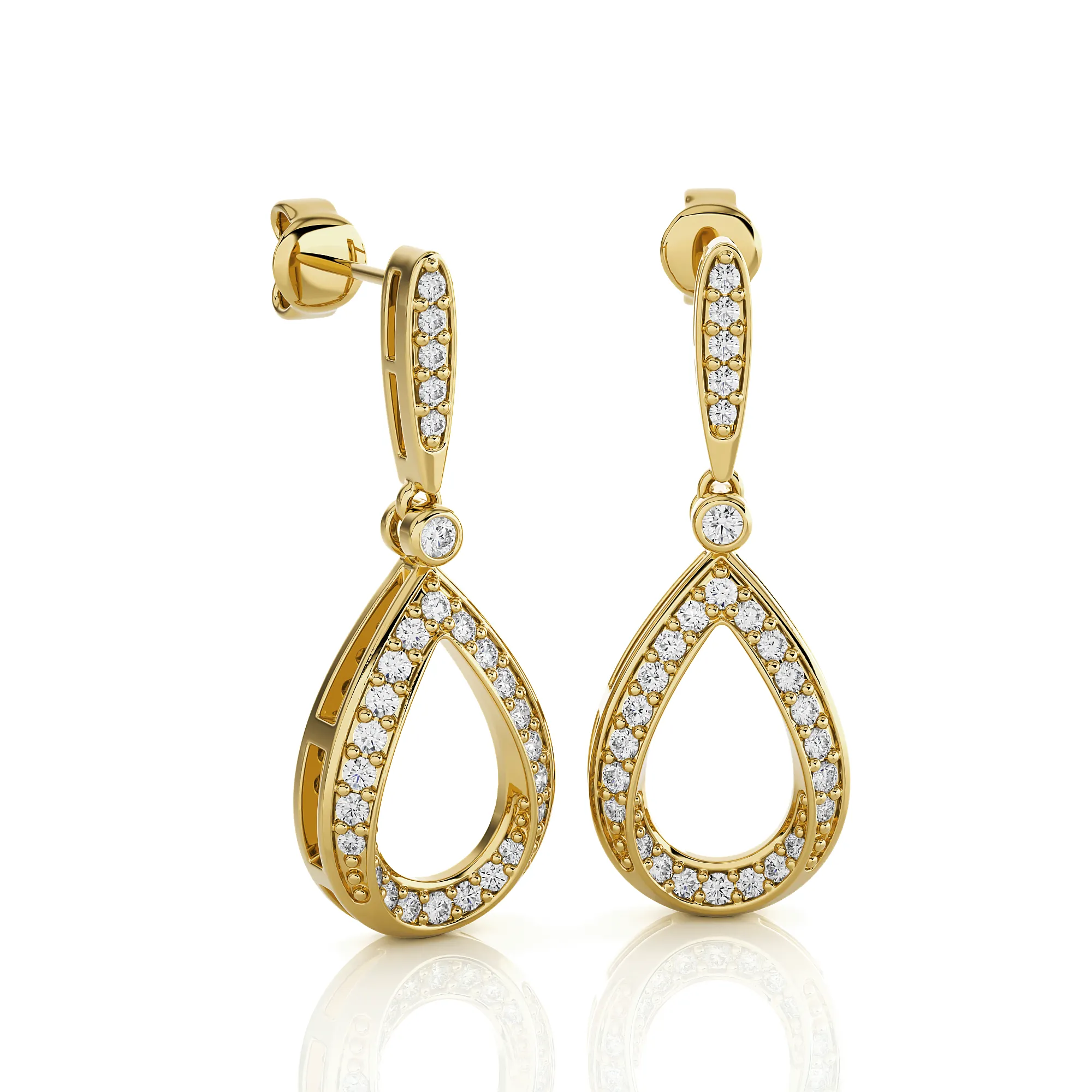 3/8 ctw Round Lab Grown Diamond Drop Earrings