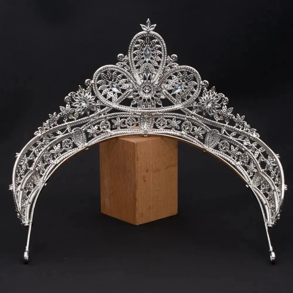 3A level Cubic Zirconia Wedding Bridal Royal Tiara Crown Hair Accessory