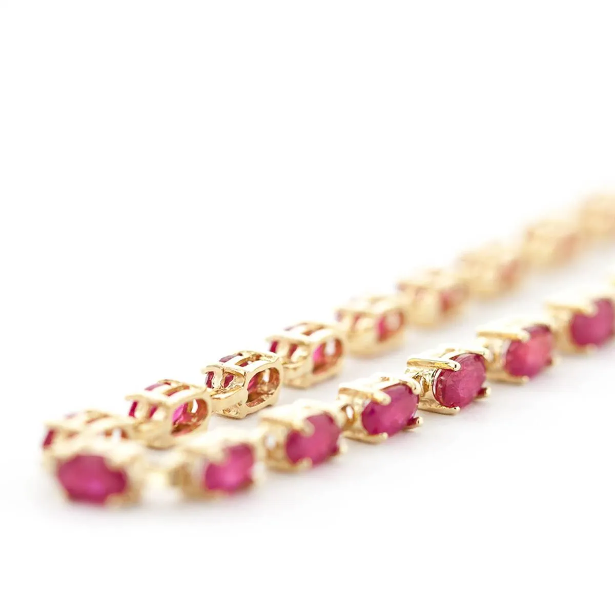 8 Carat 14K Solid Yellow Gold Tennis Bracelet Natural Ruby