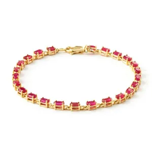 8 Carat 14K Solid Yellow Gold Tennis Bracelet Natural Ruby