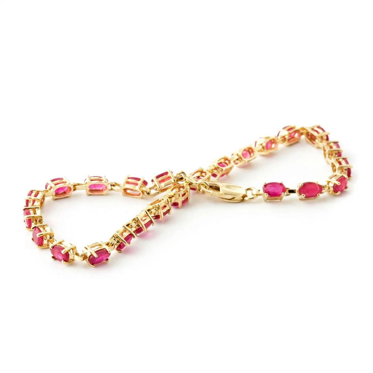 8 Carat 14K Solid Yellow Gold Tennis Bracelet Natural Ruby