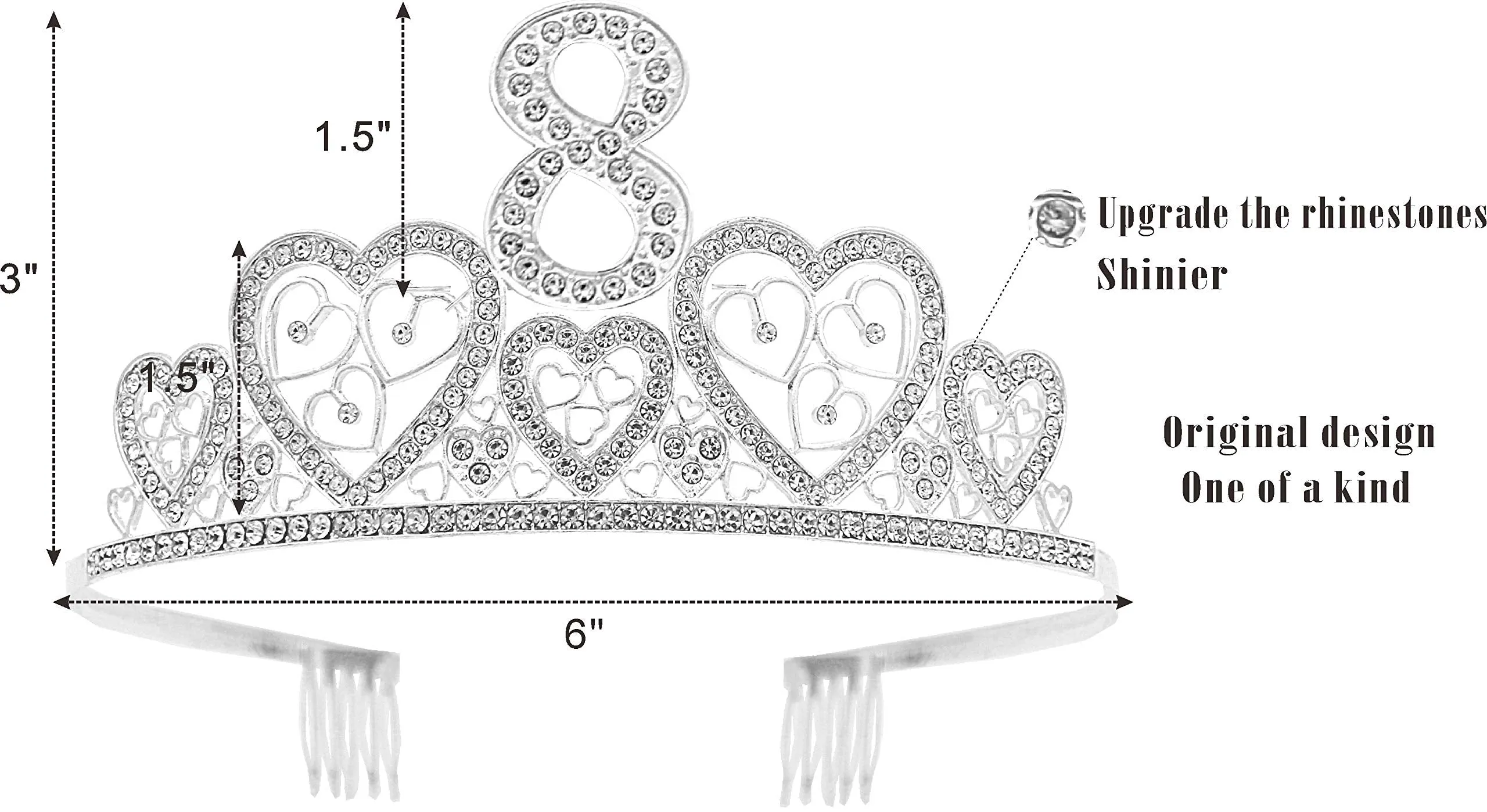 8th Birthday, 8th Birthday Girl, 8th Birthday Tiara, 8th Birthday Tiara and Sash, 8th