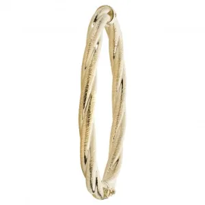 9ct Yellow Gold Ladies Hinged Bangle BN393