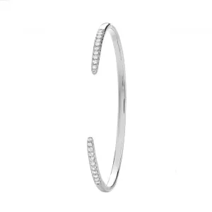 Acotis Silver Bangle Rhodium Plated Zirconia G4431