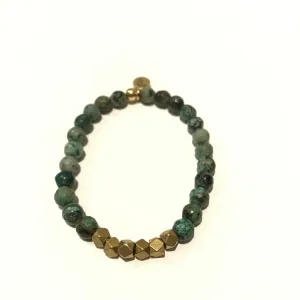 African Turquoise Gemstone Bracelet, 6mm