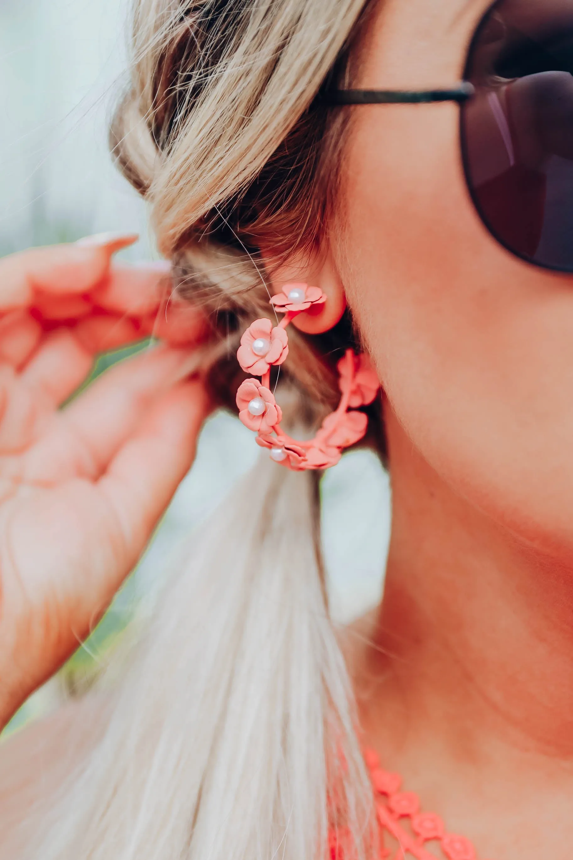 Amalia Earrings - Coral