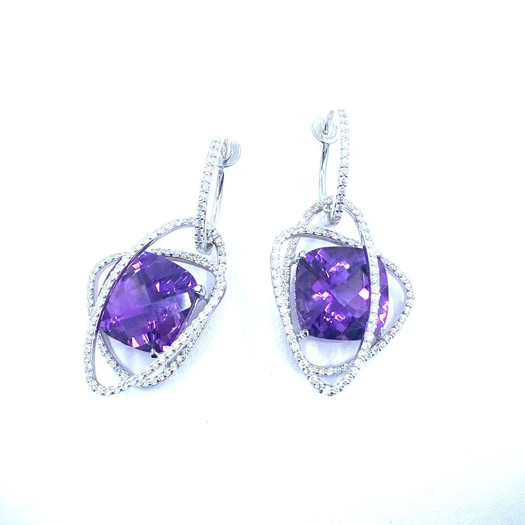 Amethyst & Diamond Earrings