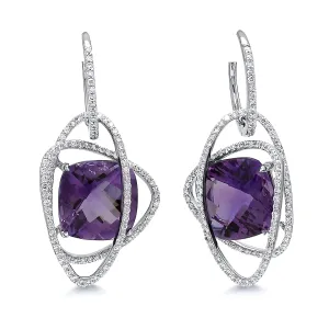 Amethyst & Diamond Earrings