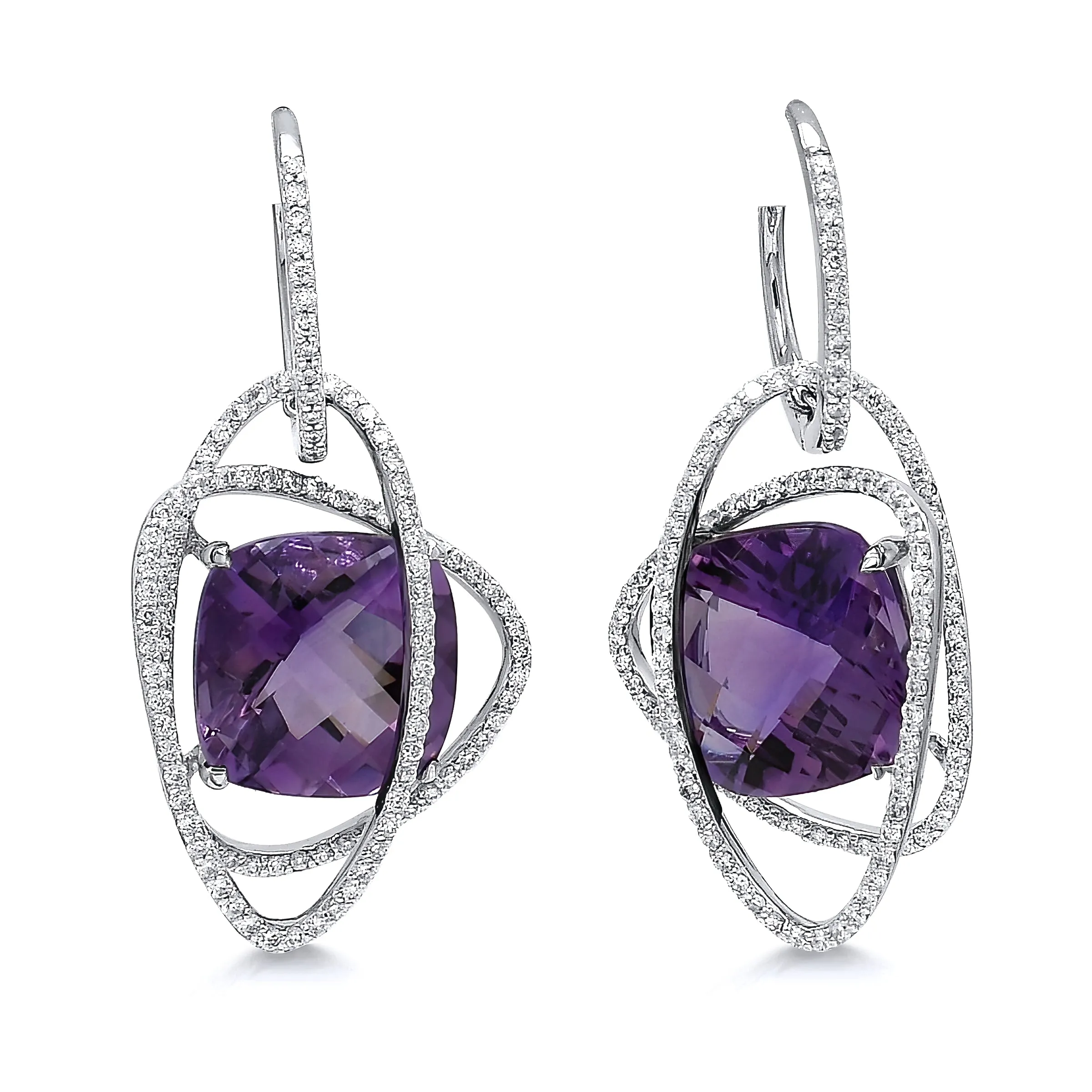 Amethyst & Diamond Earrings