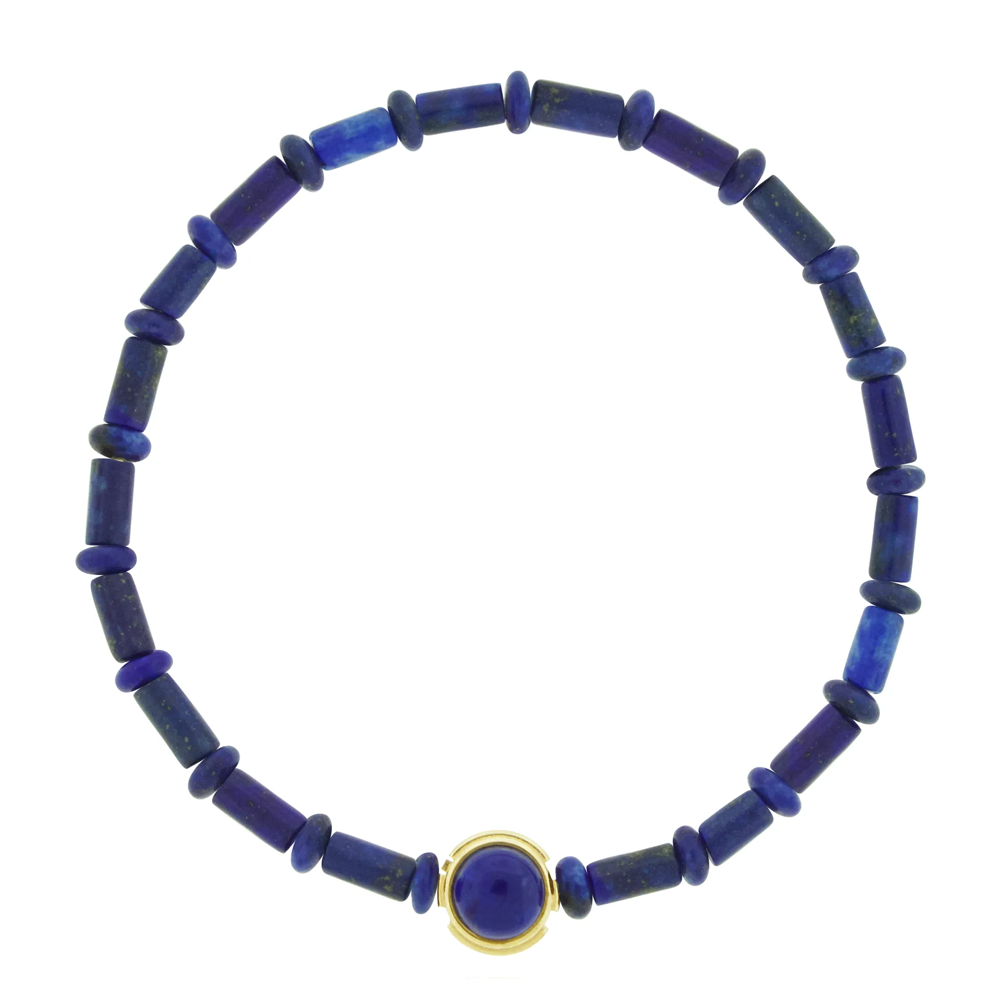 AMOR Cabochon Bead on Lapis Bead Bracelet