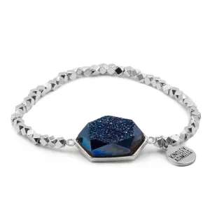 Andrea Collection - Silver Ondine Blue Quartz Bracelet (Wholesale)