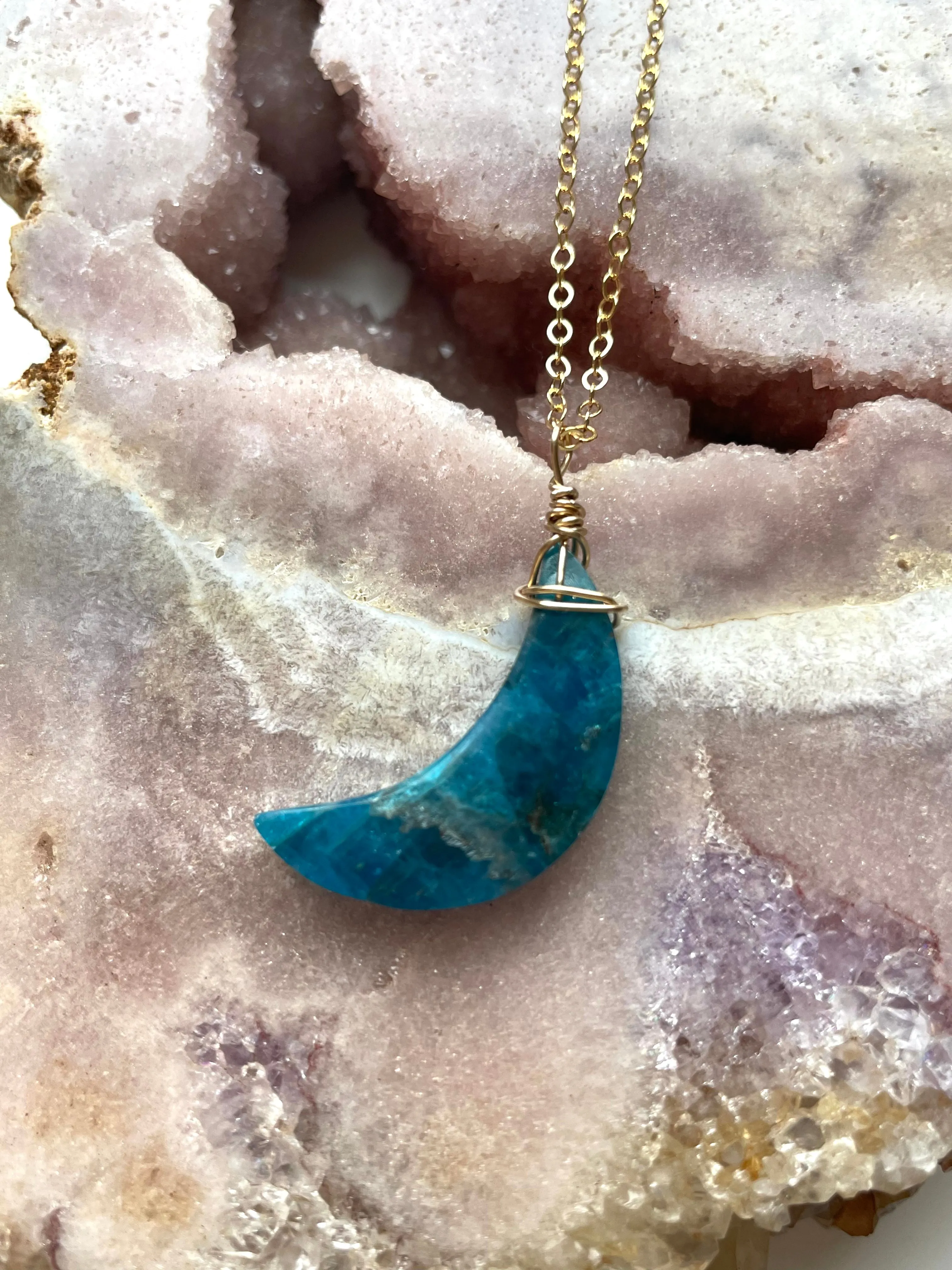 Apatite Moon Necklace