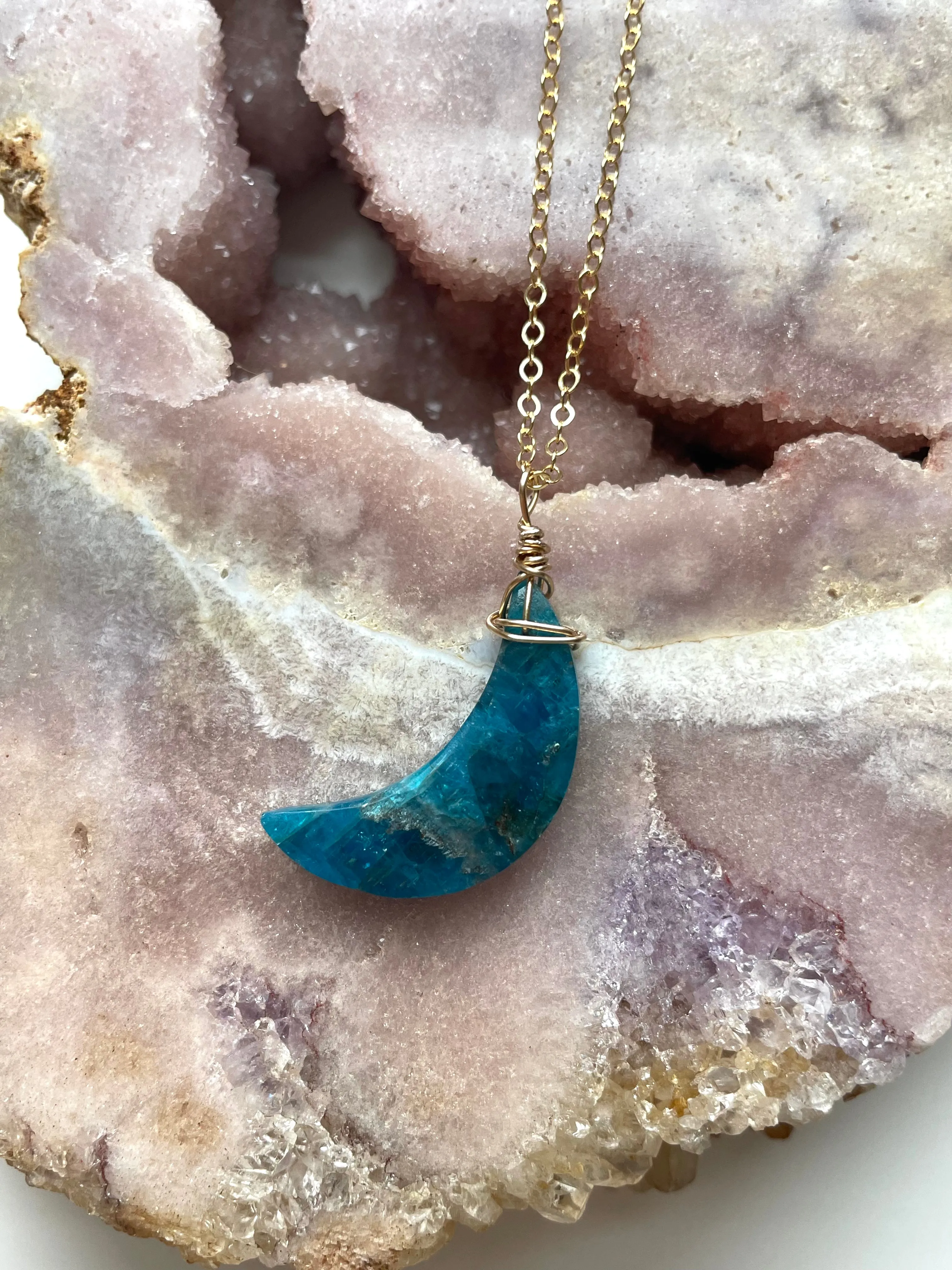 Apatite Moon Necklace