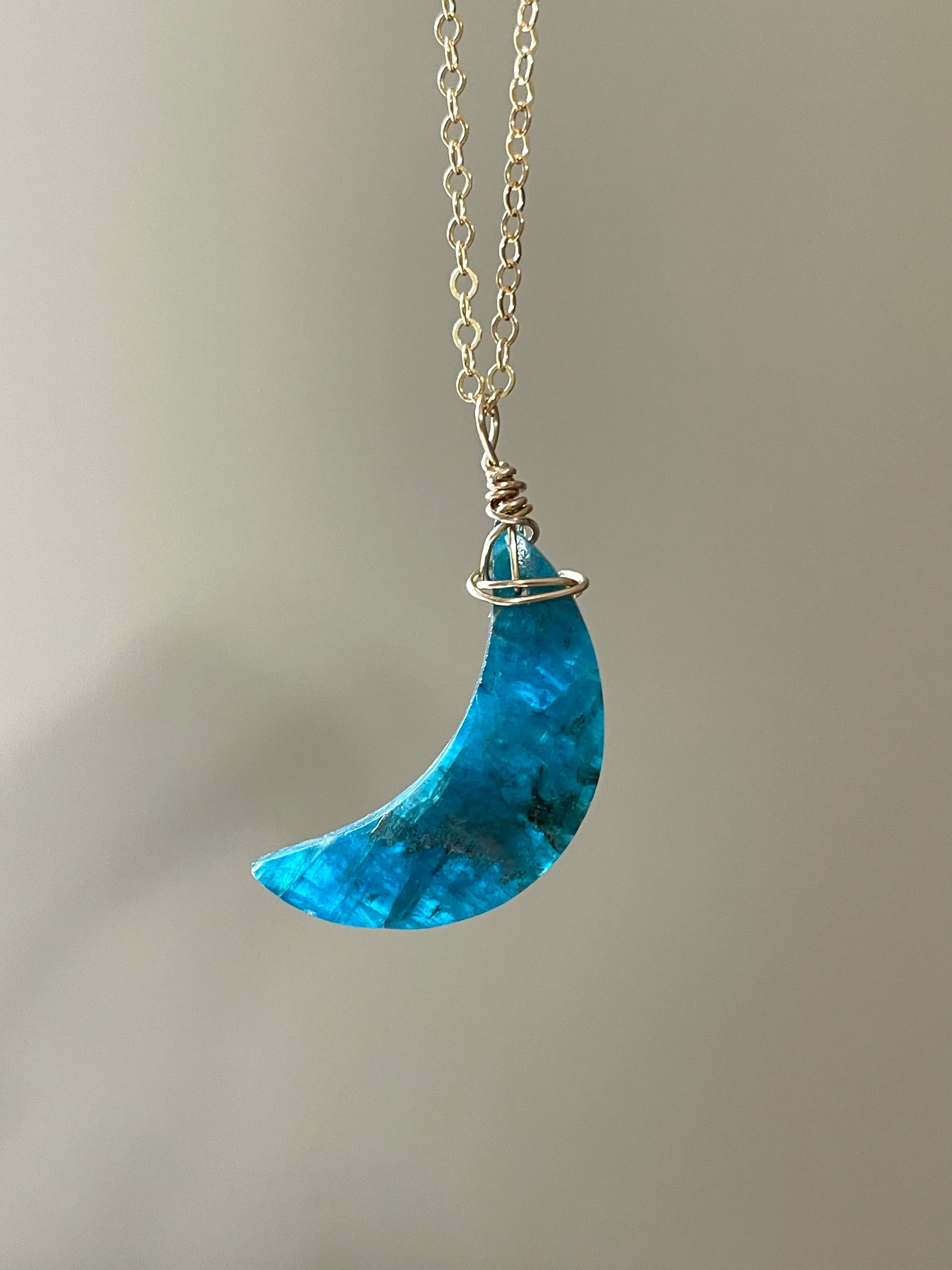 Apatite Moon Necklace