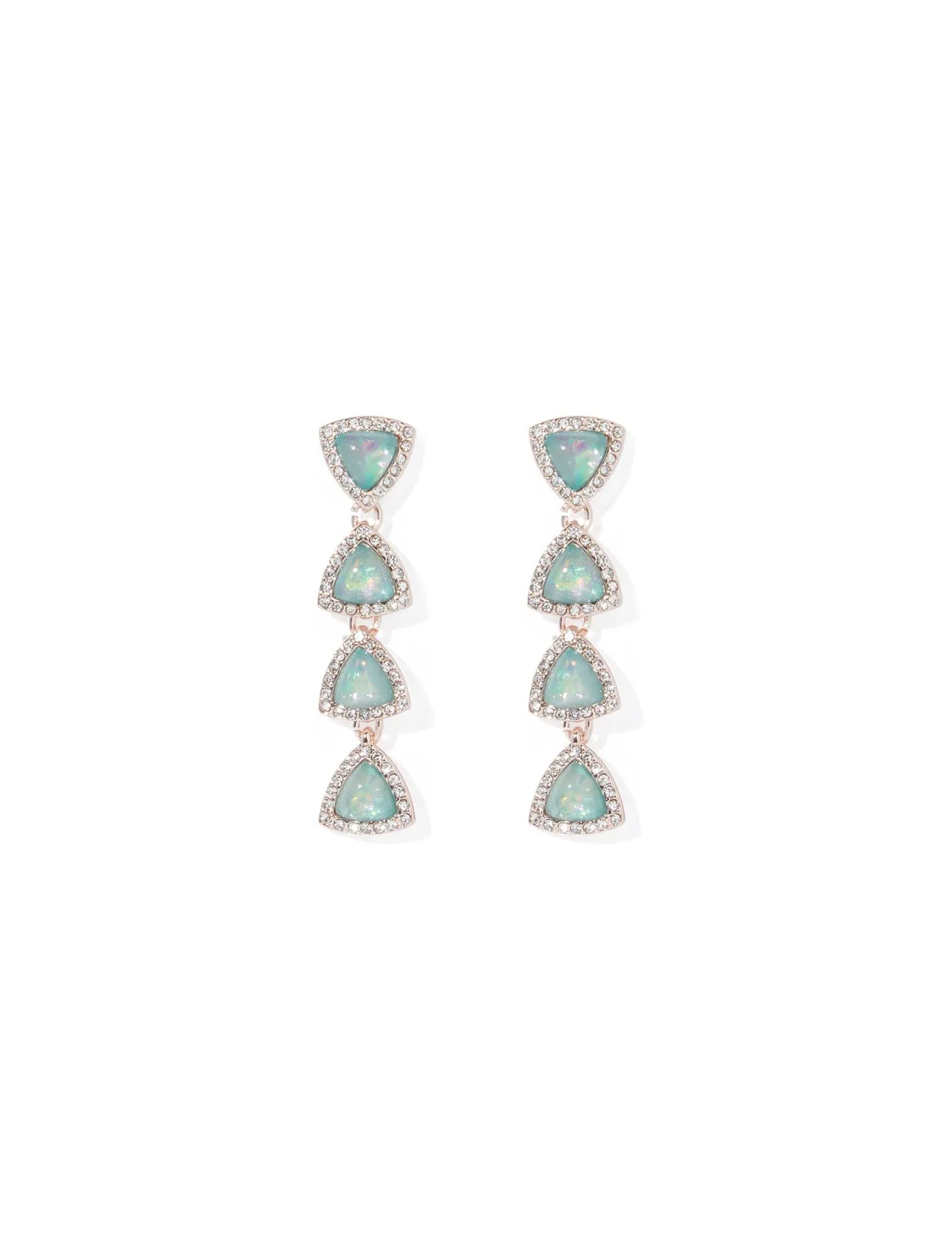 Arielle Dia Dainty Tri Drop Earrings