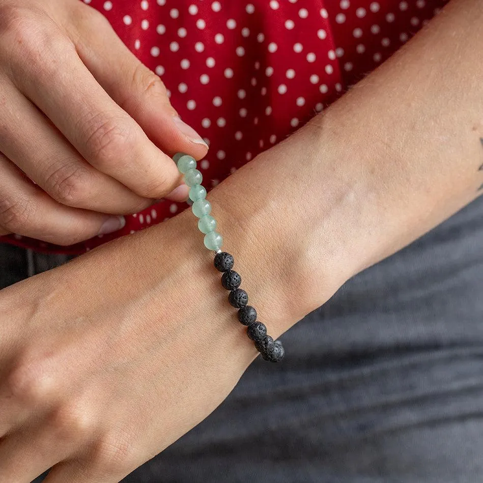 Aromatherapy Bracelet - Aventurine and Lava Stone