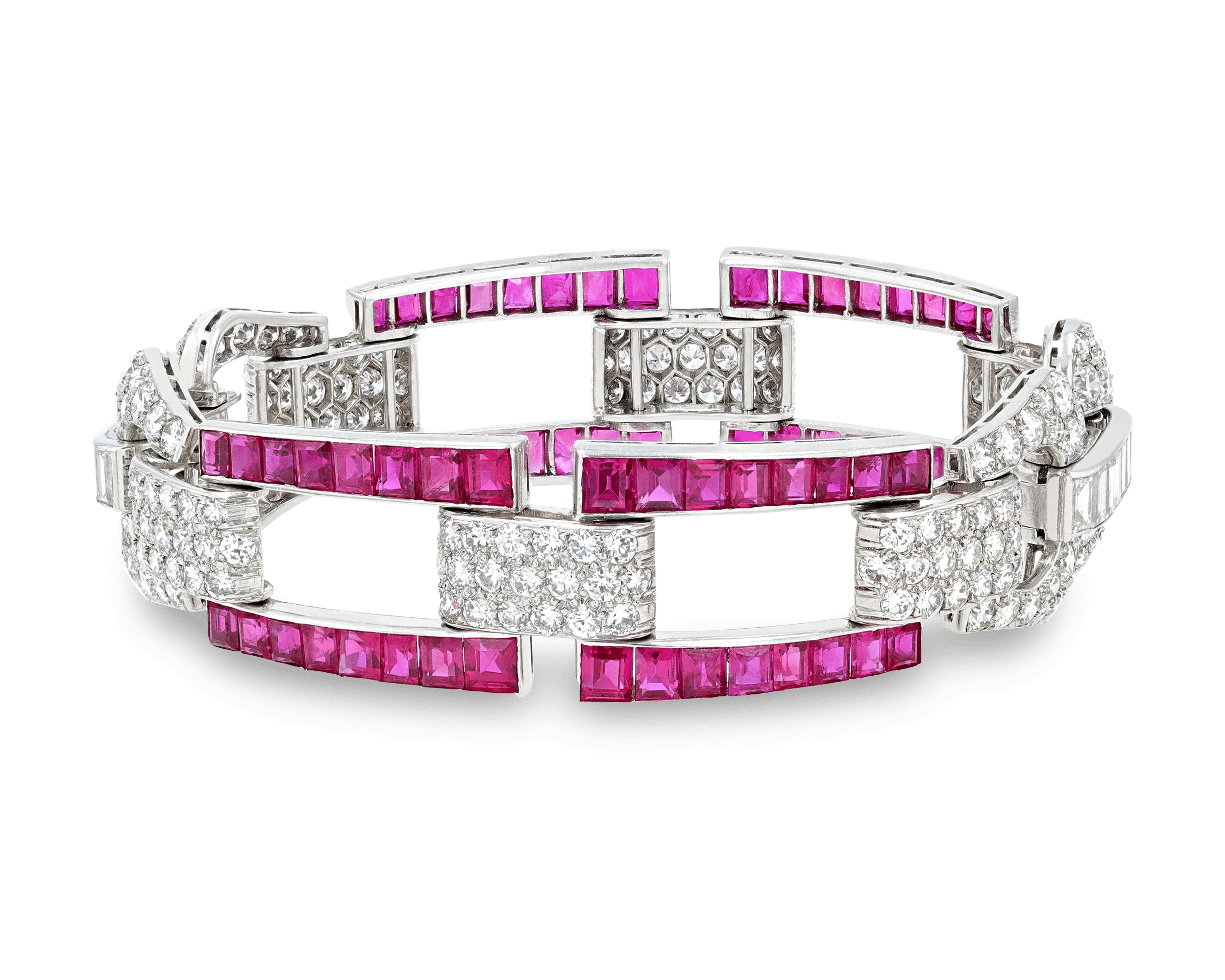 Art Deco Burma Ruby Bracelet, 18.00 Carats