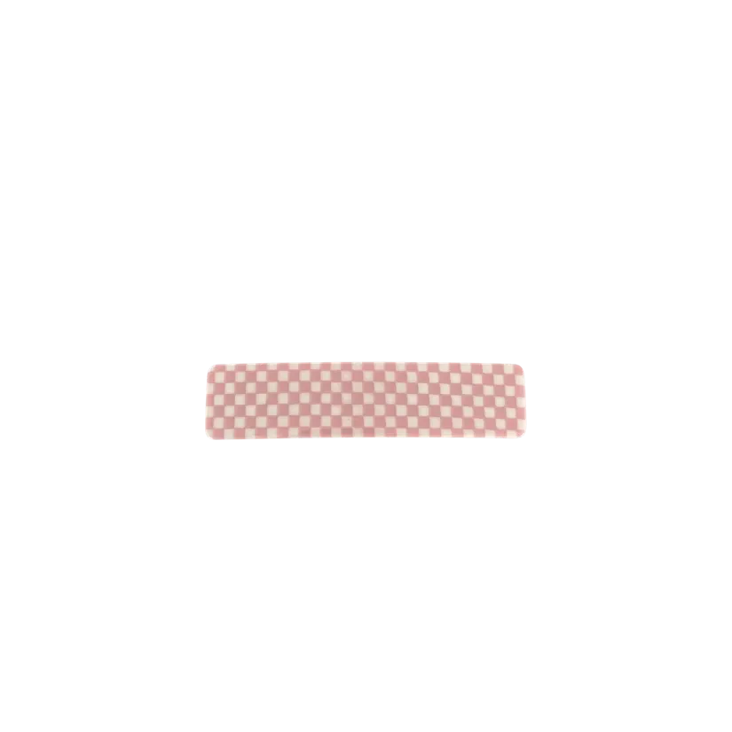 August Checkered Hair Clip Light Pink