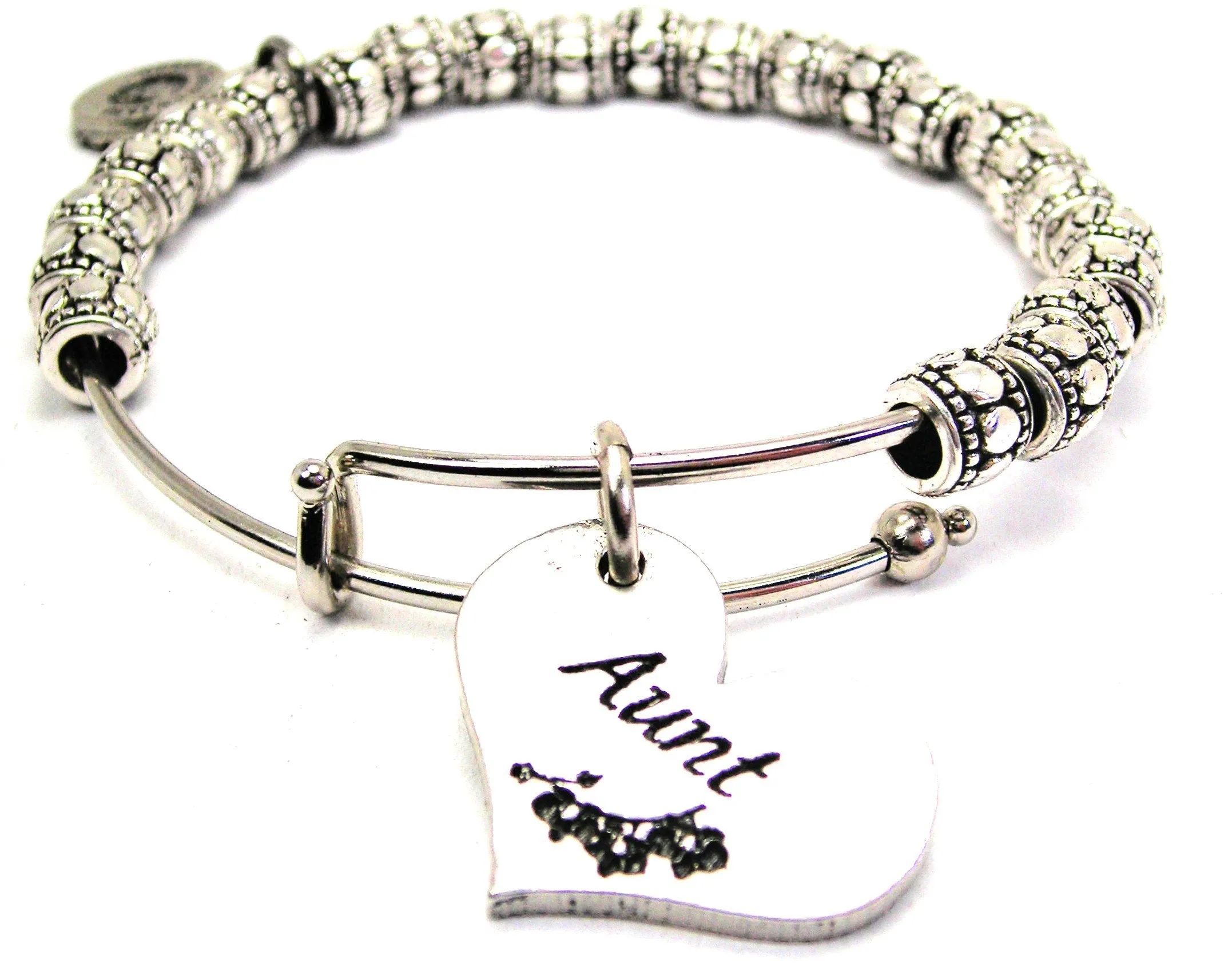 Aunt Heart Metal Beaded Bracelet