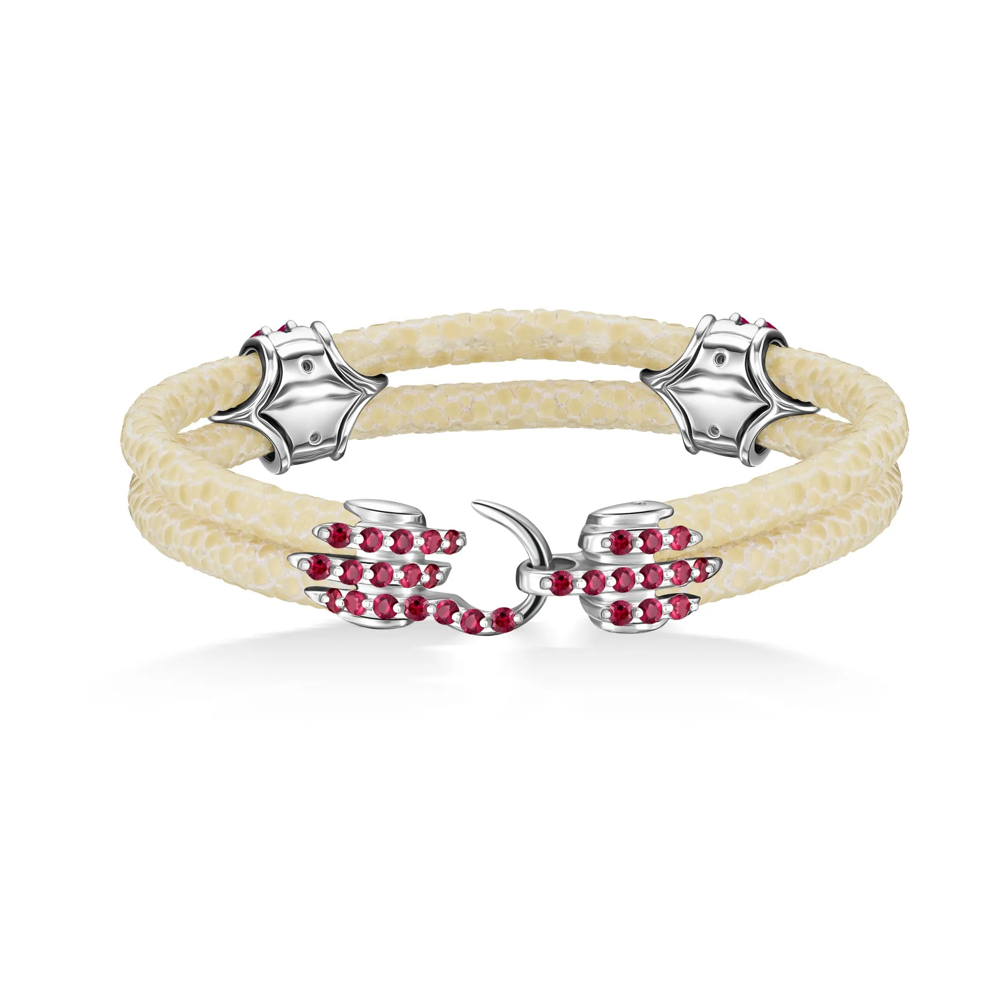 B441 - Silver with Ruby Clusters and Ruby Clasp