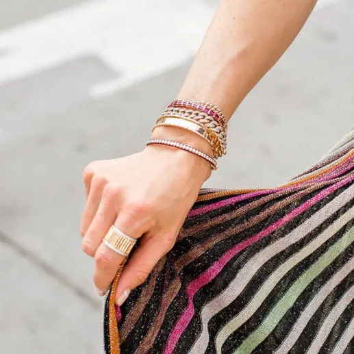 Baguette Cut Gemstone Bangle