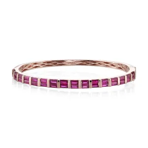 Baguette Cut Gemstone Bangle