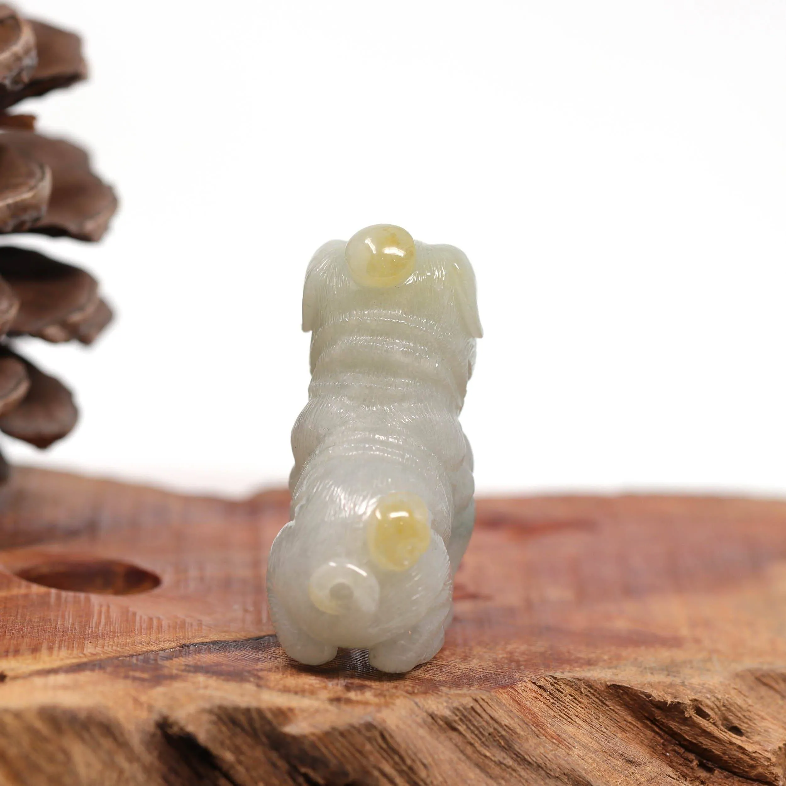 Baikalla™ Natural Jadeite Jade Shar Pei Dog Carving, Collectibles