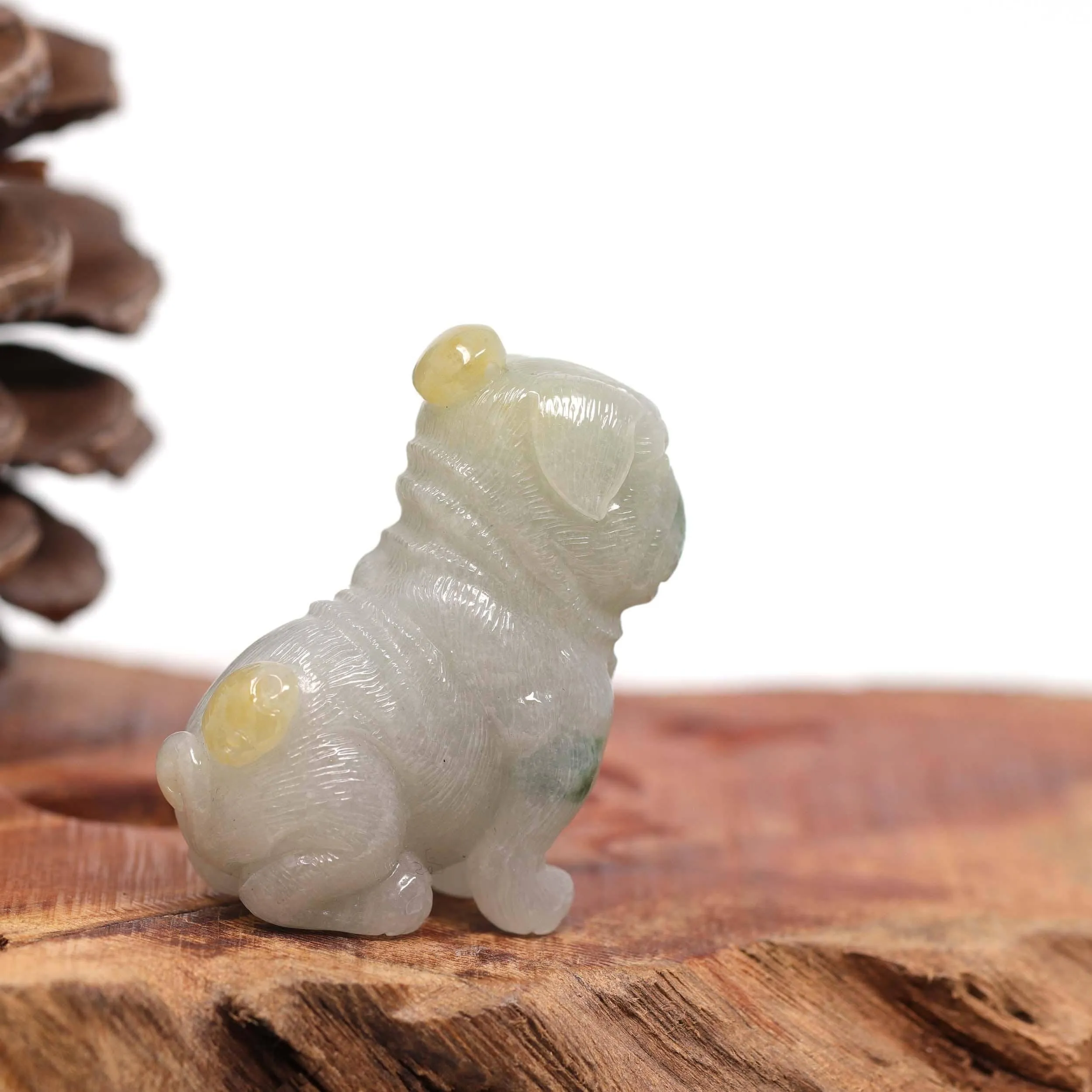 Baikalla™ Natural Jadeite Jade Shar Pei Dog Carving, Collectibles