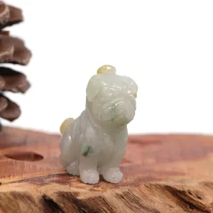 Baikalla™ Natural Jadeite Jade Shar Pei Dog Carving, Collectibles