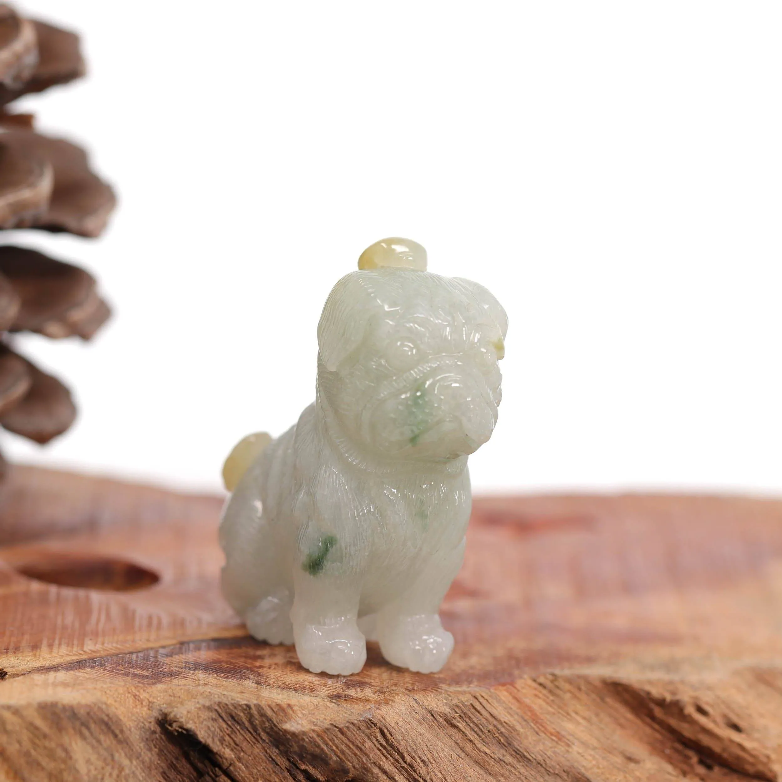 Baikalla™ Natural Jadeite Jade Shar Pei Dog Carving, Collectibles